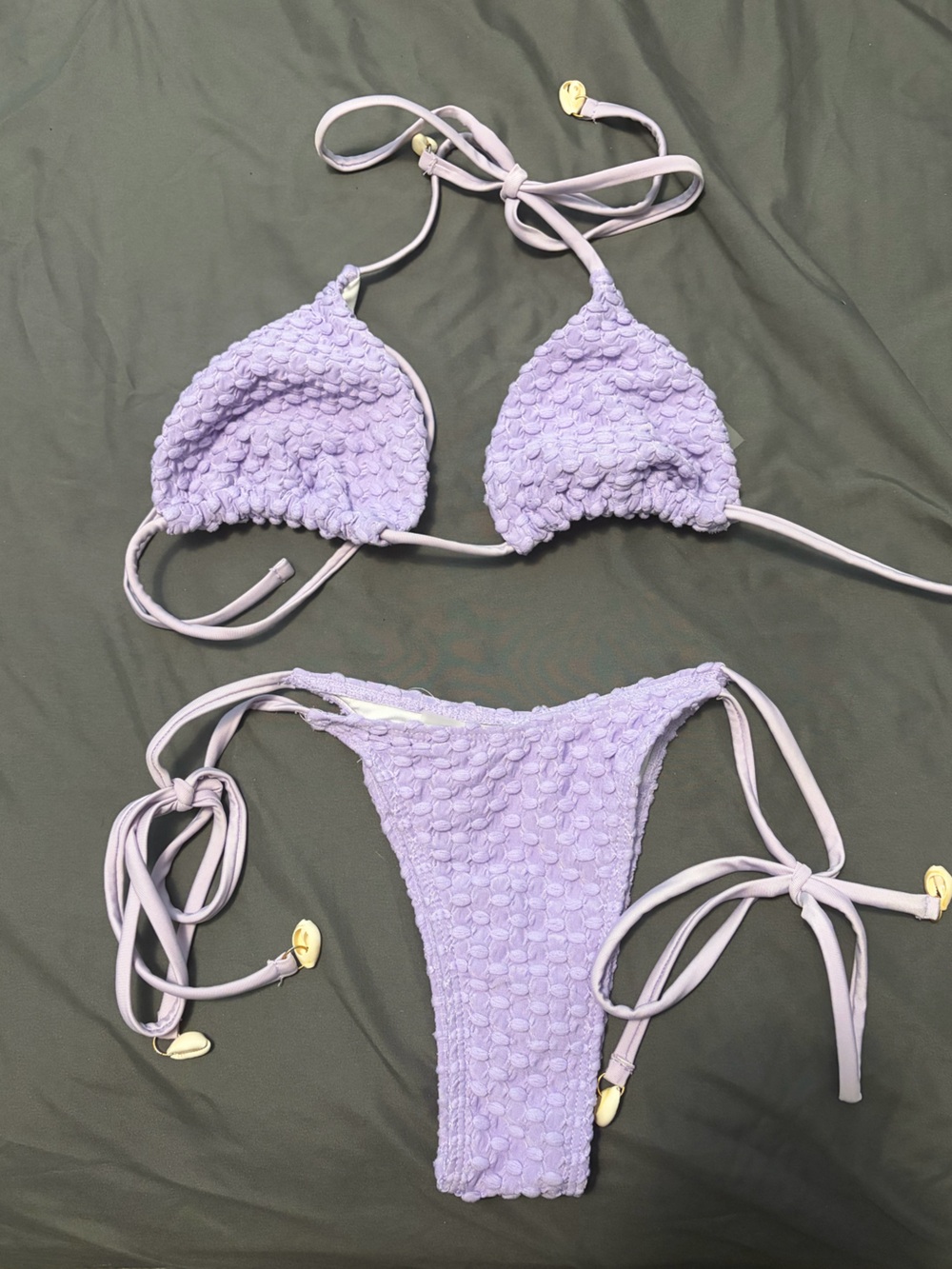 Textured Purple Bikini Set